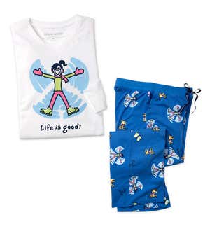 Life is Good Women's Long Sleeve Sleepwear Pajama Set