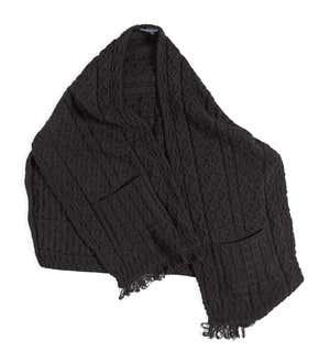 Women's Irish Merino Wool Throw Over Wrap Sweater