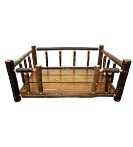 Extra-Large USA-Made Handcrafted Hickory Dog Rail Bed