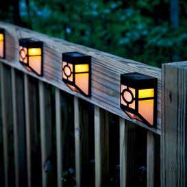 Mission-Style Solar Deck Accent Lights, Set of 4