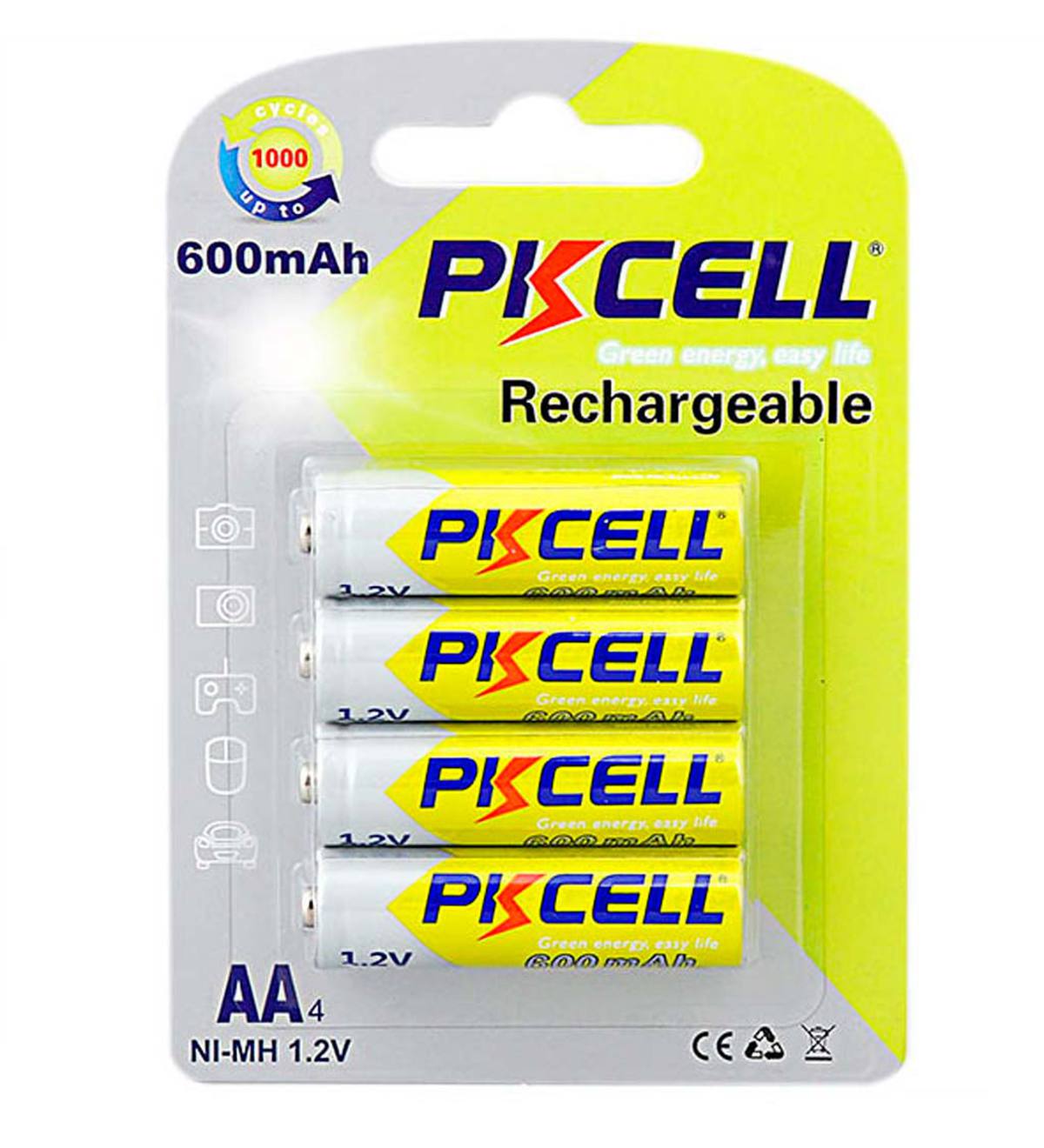 Rechargeable AA Batteries, Pack of 4