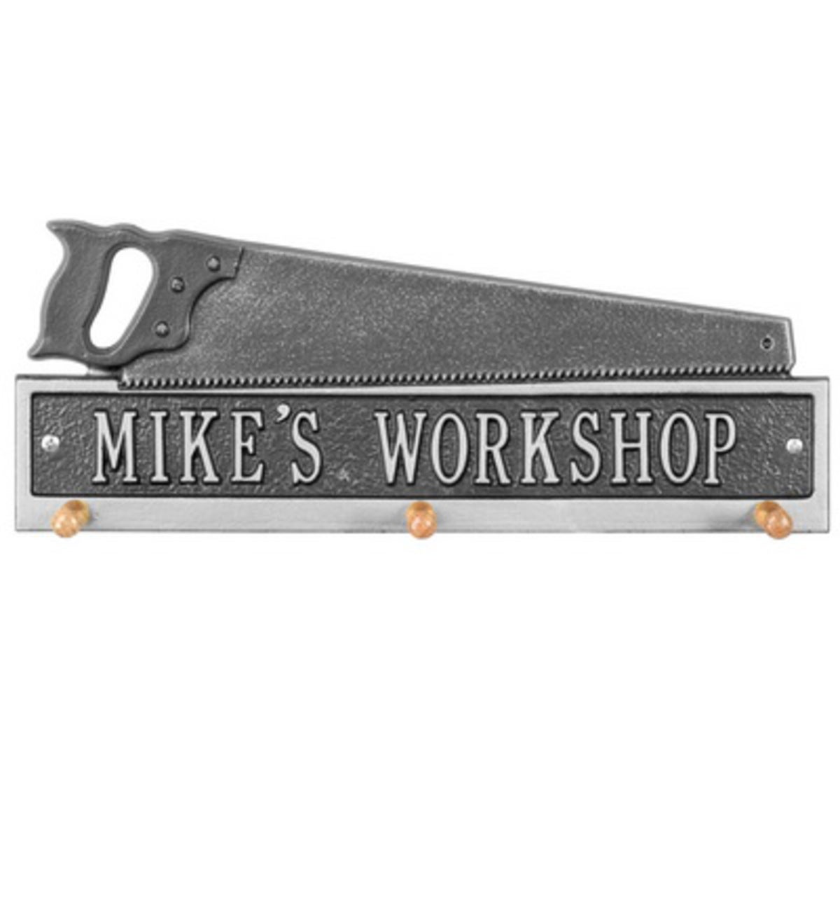 American Made Personalized Saw Hook Plaque In Cast Aluminum