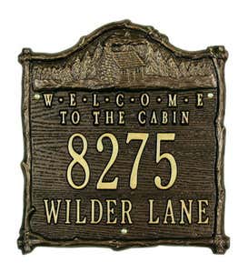 American-Made"Welcome To The Cabin"Address Plaque In Cast Aluminum