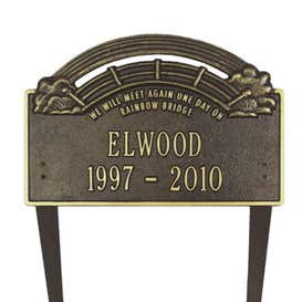 American-Made Personalized Rainbow Bridge Pet Memorial Lawn Plaque