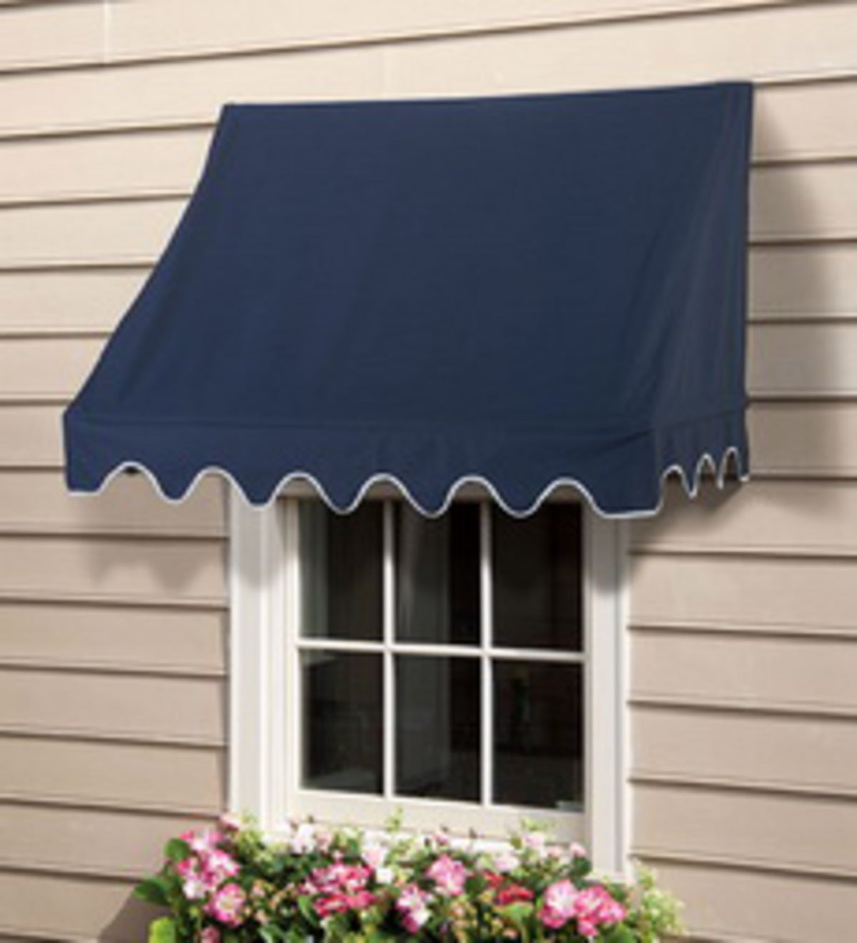 4' Scalloped Edge Window And Door Awning - Blue