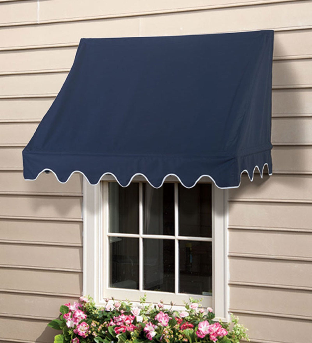 4' Scalloped Edge Window And Door Awning - Green