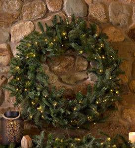 Nordmann Fir Lighted Christmas Wreath, 30"dia.