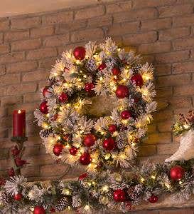Fairfax Lighted Decorated Holiday Wreath, 30”dia.