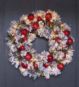 Fairfax Lighted Decorated Holiday Wreath, 30”dia.