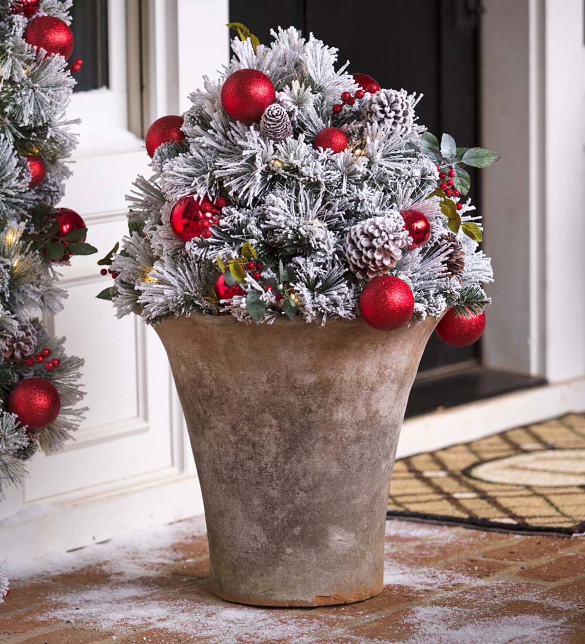 Fairfax Lighted Decorated Holiday Urn Filler