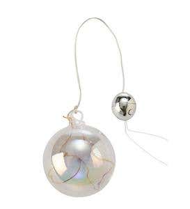 Small Lighted Iridescent Glass Ornament