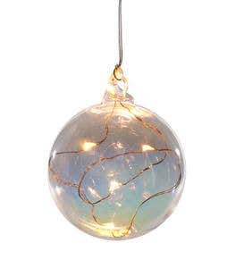 Small Lighted Iridescent Glass Ornament