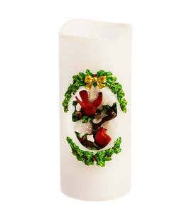 LED Cardinal Christmas Candle