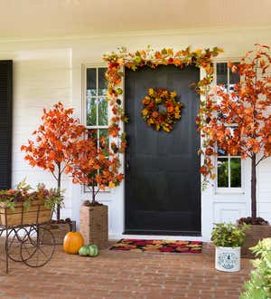 Pumpkins and Pine Cones Fall Wreath