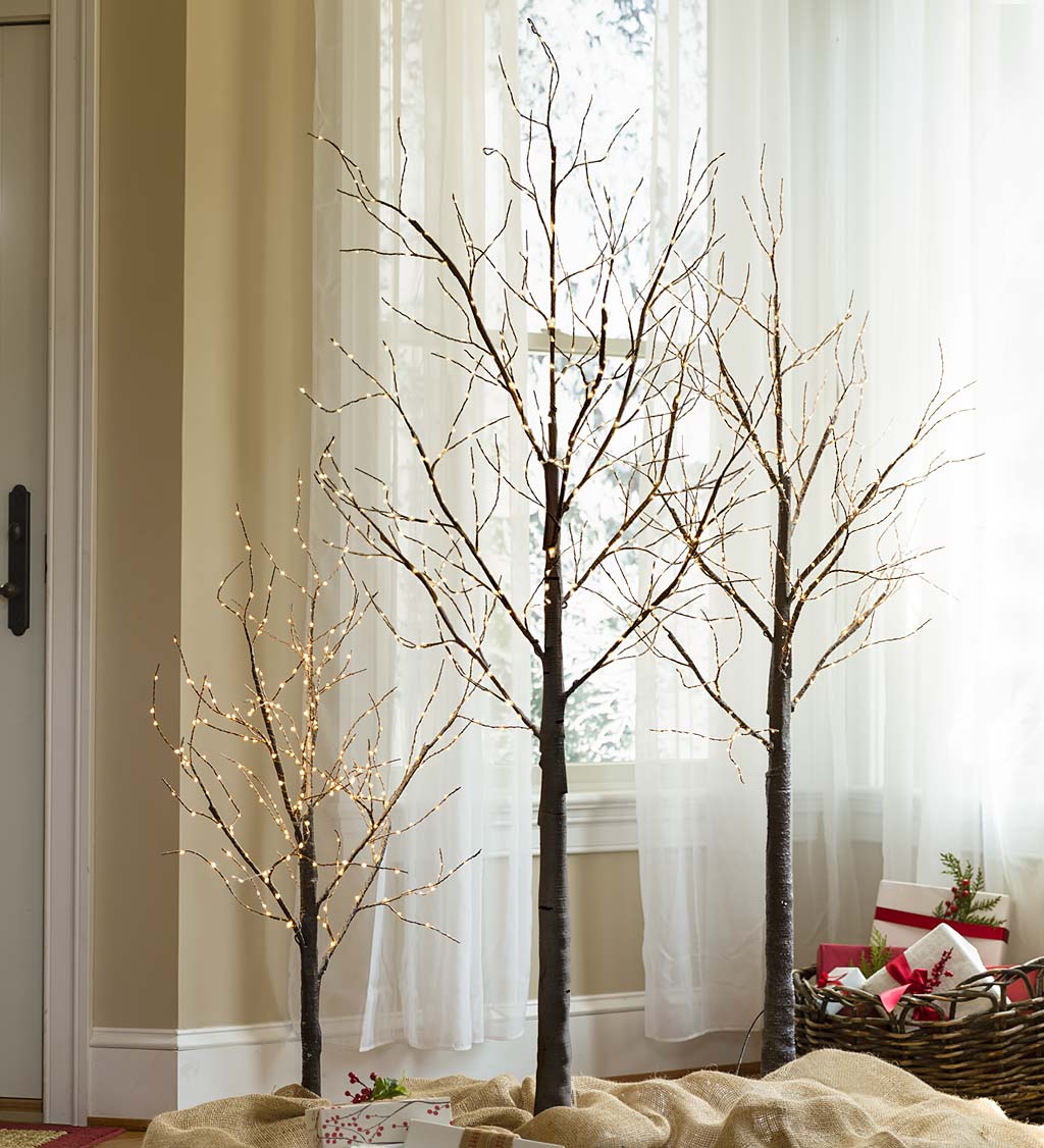 Large Birch Tree with 600 Micro Lights, 70"H