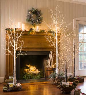 Indoor/Outdoor Birch Garland with 165 Micro Lights, 5'L