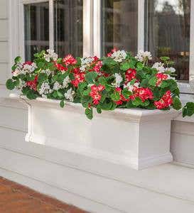 Everlasting Faux Red and White Geranium Window Box Filler