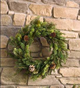 Holiday Mixed Faux Greenery Wreath
