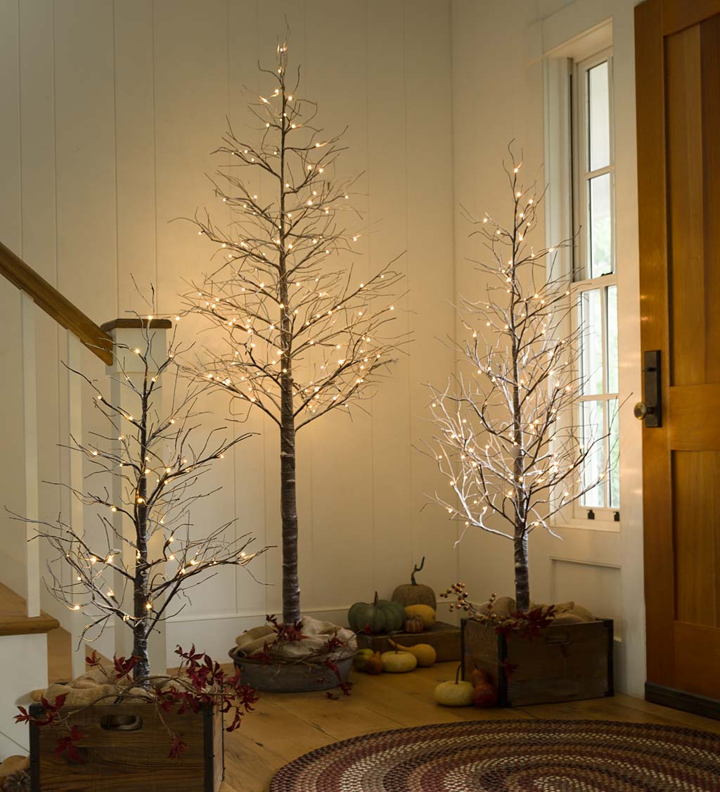 Indoor/Outdoor Snowy Lighted Tree with 48 Lights, 4'H