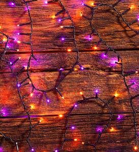 Halloween Purple and Orange String Lights, 750 LEDs