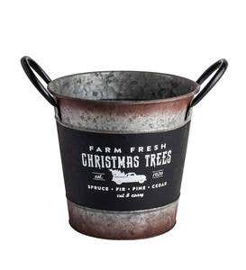 Small Holiday Galvanized Bucket with Chalkboard Design