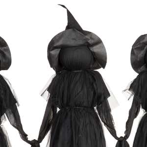 Lighted Halloween Witch Stakes, Set of 3