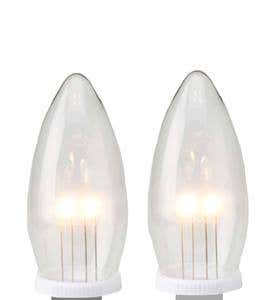 Flickering Outward-Facing LED Replacement Bulbs, Set of 2