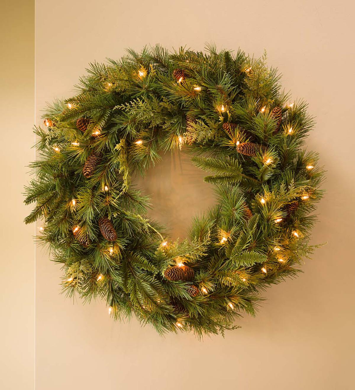 Mixed Cedar Faux Greenery Christmas Wreath