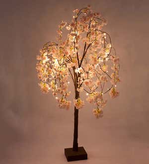 Lighted Faux Weeping Cherry Tree