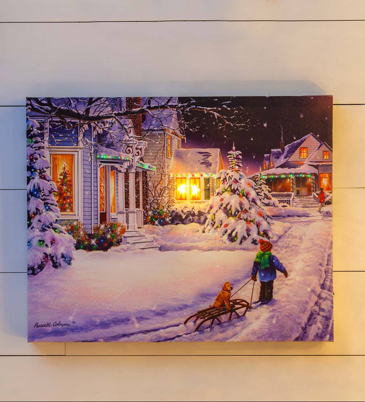All Is Calm Lighted Holiday Wall Art