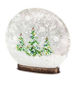 Snowy Christmas Tree Lighted Holiday Disc