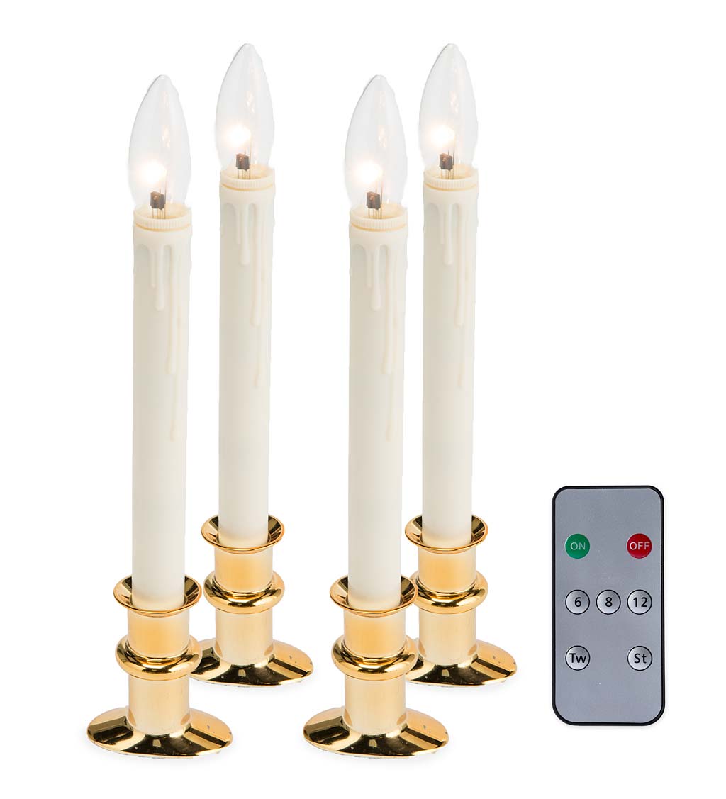 Adjustable Window Hugger Candles, Set of 4 with Remote