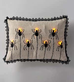 Lighted Halloween Decorative Throw Pillow - Haunted House