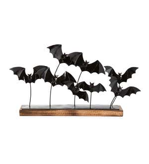 Handmade Halloween Bat Metal Centerpiece Accent