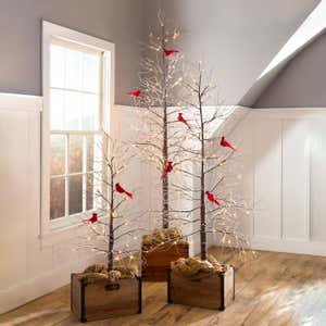 Small Indoor/Outdoor Snowy Lighted Tree, 4'H with 48 Lights