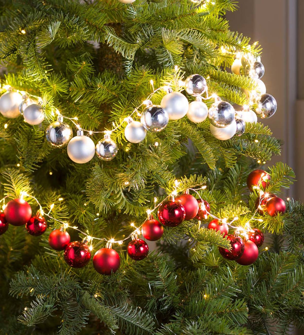 Lighted Single-Strand Shatterproof Garland with 80 LEDs and 40 Ornaments