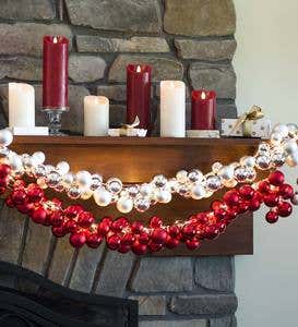 Lighted Six-Strand Shatterproof Cascade Garland with 144 LEDs and 138 Ornaments