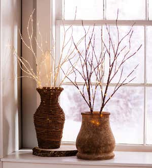 Indoor/Outdoor Lighted Birch Branches, Set of 2