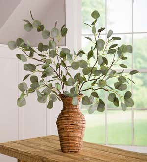 Indoor/Outdoor Battery-Operated Lighted Eucalyptus Branches, Set of 2