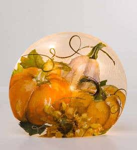 Pumpkin and Sunflower Crackle Glass Accent Light