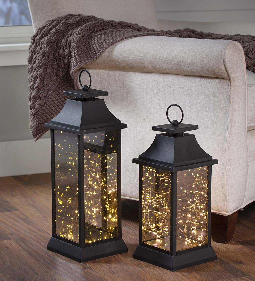 Indoor/Outdoor Firefly Lantern with Twinkling LED Lights