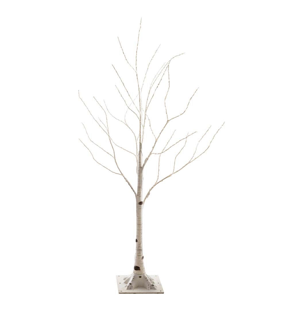 Small 4'H Indoor/Outdoor Birch Tree with 112 White and Multicolor Lights
