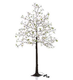 Indoor/Outdoor Electric Lighted Faux Dogwood Tree, 4' Tall