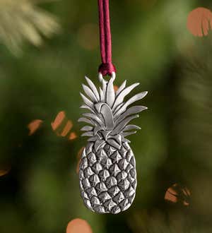Solid Pewter Christmas Tree Ornament - Fireplace