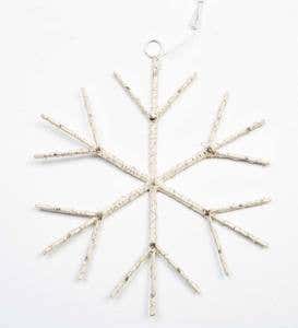 Lighted Birch Branch Snowflake Hanging Accent