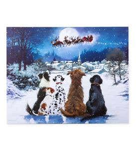 Holiday Dogs Lighted Wall Art