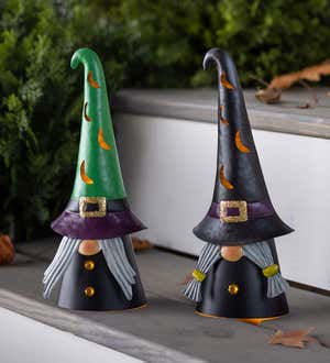 Lighted Halloween Witch Gnome