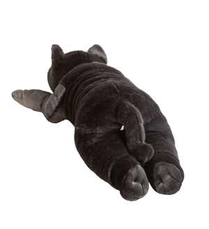 Fuzzy Black Cat Plush Cuddle Animal Body Pillow