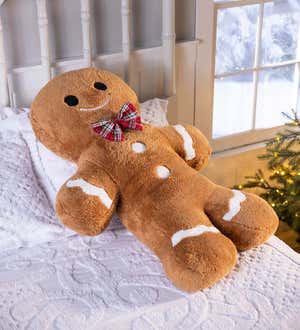 Gingerbread Plush Cuddle Holiday Body Pillow