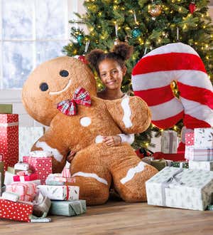 Gingerbread Plush Cuddle Holiday Body Pillow